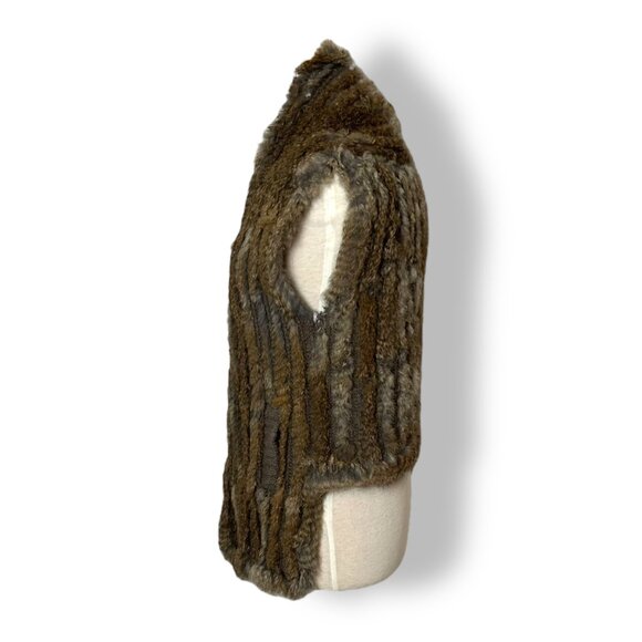 Marc by Marc Jacobs Rabbit Fur Knit Wool Vest Pockets OS Natural Color - Picture 6 of 11